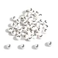 White round flat acrylic alphabet beads with black letter J for DIY personalized jewelry making - Letter J / 100 Pieces/Pack (4x7mm) / White Base Black Font