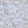 Frosted translucent glass beads with gold foil inclusions for DIY jewelry making material - Round Bead Style (BBD227) / 8mm (50pcs/Pack) / Light Blue