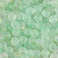 Frosted green jelly glass beads with gold foil flakes for DIY handmade jewelry making - Round Bead Style (BBD227) / 8mm (50pcs/Pack) / Jelly Green