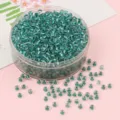 Cuentas de cristal verde esmeralda con interior plateado para hacer joyas artesanales - Verde Esmeralda Plateado