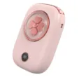 Detailaufnahme des rosa tragbaren Taillenventilators SL602 mit Kleeblatt-Design - SL602 Digitalanzeige / 1200mAh / Rosa