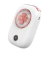 Nahaufnahme des tragbaren Gürtelventilators SL602 mit Akkuanzeige und Kleeblatt - SL602 Digitalanzeige / 1200mAh / Weiß