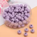 8mm lavendelfarbene lackierte Holzperlen für DIY-Schmuckherstellung und Bastelprojekte - Ca. 8mm (Loch ca. 2mm) / Frühlingsfarbe-Hellviolett 50 Stück/Packung