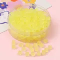 Perles en verre dépoli jaune en forme de sucre pour la création de bijoux et accessoires DIY - 5x5mm (50 Pièces/Paquet) / Jaune Citron Givré