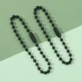 Black painted metal ball chains for DIY jewelry and keychains. - 10 Pieces/Pack / Black