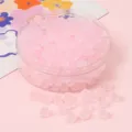 Perles en verre dépoli rose en forme de cube pour bijoux DIY dans un contenant clair - 5x5mm (11g/Environ 50 Pièces/Paquet) / Rose