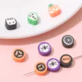 Cuentas de arcilla polimérica de Halloween con motivos de araña y calabaza para joyería DIY - Serie Halloween 2 / Paquete de 30