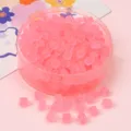 Perles cubes en verre dépoli rose pour la création de colliers et bracelets DIY - 5x5mm (11g/Environ 50 Pièces/Paquet) / Rose foncé