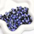 Mixed blue and black round glass lampwork beads for DIY jewelry making accessories - 8mm (1mm Hole) / 30Pcs Pack / Purple Black Mix