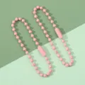 Two pieces of pink metal painted ball chains for DIY jewelry, labels, and keychains accessories - 10 Pieces/Pack / Pink