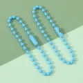 Durable sky blue metal painted ball bead chain for DIY keychains or hanging tags - Blue