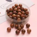 10mm brown wooden round beads for DIY jewelry making loose beads with natural texture - 10mm 30 Counts / Burmese Pear Wood