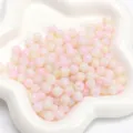 Pink and white dual-tone opal glass beads for DIY jewelry making craft accessories - 8mm (1mm Hole) / 30Pcs Pack / Pink Yellow Mix