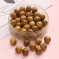 10mm natural wooden round beads with holes for DIY jewelry making crafts - 10mm 30 Counts / Golden Sandalwood