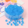 Perles de verre dépolies bleues en forme de sucre pour création de bijoux DIY et artisanat - 5x5mm (11g/Environ 50 Pièces/Paquet) / Bleu Nuage