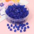 Perles de verre carrées givrées bleues pour la fabrication de bracelets et colliers DIY - 5x5mm (11g/Environ 50 Pièces/Paquet) / Bleu saphir