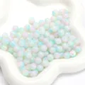 Dreamy pastel double-color opal glass beads for handmade DIY jewelry necklace components - 8mm (1mm Hole) / 30Pcs Pack / Blue Pink Green Mix