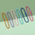 Set of six colorful painted metal ball chains for DIY jewelry and keychain crafts - Random Mixed Colors