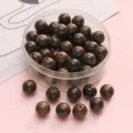 10mm dark brown round wooden loose beads for DIY handmade jewelry and accessory making - 10mm 30 Counts / Dark Skin Wood