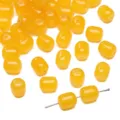 8x10mm yellow glass imitation jade date beads for DIY jewelry making - 20Pcs/Pack / Dark Yellow