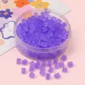 Perles cubiques en verre dépoli violet pour bijoux DIY dans boîte de rangement - 5x5mm (11g/Environ 50 Pièces/Paquet) / Bleu et Violet
