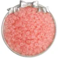 Translucent pink 3x6mm abacus glass beads in a silver decorative dish for jewelry DIY - 3x6mm (Approx. 50pcs) / Orange