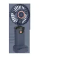 Dark blue portable handheld USB fan with digital battery display and charging base - 193*90*45mm / Blue