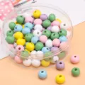 Runde 8mm gemischte lackierte Holzperlen für DIY-Schmuckherstellung und Bastelprojekte - Ca. 8mm (Loch ca. 2mm) / Macaron Mischung 100 Stück/Packung