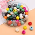 8mm bunte lackierte runde Holzperlen für DIY-Schmuckherstellung und Bastelzubehör - Ca. 8mm (Loch ca. 2mm) / Bunte Mischung 100 Stück/Packung