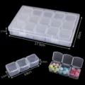 Boîte de rangement transparente à compartiments pour perles et bricolage DIY - Style 3 (15 Grilles) / 1 boîte
