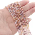 Faceted glass beads in mixed pink and peach tones for DIY jewelry making accessories - Rondelle Bead (BBA126) / 3mm (0.5mm Hole, 34cm/Strand) / Peach Milk Candy