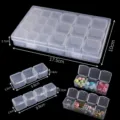 Boîte de rangement en plastique transparent à compartiments pour bijoux DIY - Style 5 (Type Divisé) / 1 boîte