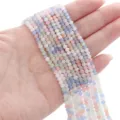 Faceted macaroon colored glass flat beads for DIY handmade jewelry accessories - Rondelle Bead (BBA126) / 3mm (0.5mm Hole, 34cm/Strand) / Spring Peach Orchard