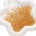 Cuentas de vidrio ámbar de 4mm con interior plateado para creación de joyería DIY - Paquete de 450g / Oro Profundo
