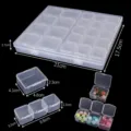 Grand ensemble de boîtes de rangement en plastique transparent pour bijoux DIY et nail art - Style 7 (Grand Triple) / 1 boîte