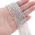 Mixed pastel color square faceted glass beads for DIY necklace and bracelet jewelry making - 2mm (Approx. 180 Pcs/Strand) / Macarons