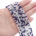 Facettierte Glasperlen in Mischfarben für DIY Halsketten- und Armbandschmuckherstellung - Rondelle-Perle (BBA126) / 3mm (0,5mm Loch, 34cm/Strang) / Himmelblauer Sonnentag