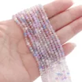Hochwertige gemischte farbige facettierte Glasperlen für handgemachten DIY-Schmuck - Rondelle-Perle (BBA126) / 3mm (0,5mm Loch, 34cm/Strang) / Blauregen-Traum