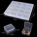 Lot de boîtes de rangement en plastique transparent avec 16 étuis pour bijoux DIY - Style 9 (16 Grilles Grand) / 1 boîte