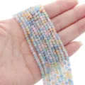 Bunte facettierte Glasperlenmischung für handgefertigten DIY-Schmuck wie Halsketten - Rondelle-Perle (BBA126) / 3mm (0,5mm Loch, 34cm/Strang) / Macarons