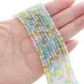 Bunte facettierte Glasperlen Stränge für handgemachten DIY Schmuck Herstellung - Rondelle-Perle (BBA126) / 3mm (0,5mm Loch, 34cm/Strang) / Jasminweiße Brise
