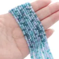 Funkelnde Glasperlen mit Facettenschliff in Blau- und Lilatönen für DIY-Schmuckherstellung - Rondelle-Perle (BBA126) / 3mm (0,5mm Loch, 34cm/Strang) / Herz des Wolkenmeers