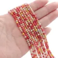 Facettierte bunte Glasperlen für DIY-Schmuckherstellung, auf der Hand präsentiert. - Rondelle-Perle (BBA126) / 3mm (0,5mm Loch, 34cm/Strang) / Pflaumenblüten-Thema