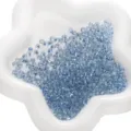 Perles de rocaille en verre bleu clair de 4mm avec centre argenté pour bijoux DIY - Cyan