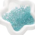 Perles de rocaille en verre bleu clair 4mm avec centre argenté pour projets de bijoux DIY - Bleu Eau