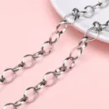 High-quality silver stainless steel oval link chain for DIY jewelry making and extension - Oval Bead Chain / 1 Meter/Pack (9x13mm)