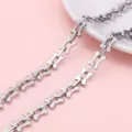 Silver stainless steel bone-shaped link chain for DIY necklace and bracelet crafting - Butterfly Chain / 1 Meter/Pack (8.5x10.5mm)