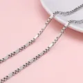 Silver stainless steel box chain for DIY necklace and bracelet jewelry making - 3.0 Box Style 5:1 Link Chain / 1m/Pack (Width approx 3mm)