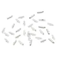Bulk pack of polished silver iron tube clasps for DIY tassel jewelry and ribbon ends - 10mm Diameter 4mm Aperture Approx 3.5mm / 50 Pieces/Pack / White K (Shiny Silver)