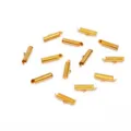 Detailed view of gold iron cylindrical end caps for DIY jewelry making accessories. - 10mm Diameter 4mm Aperture Approx 3.5mm / 50 Pieces/Pack / Gold